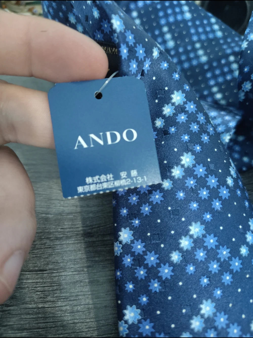 Lanvin Blue Starburst Silk Tie